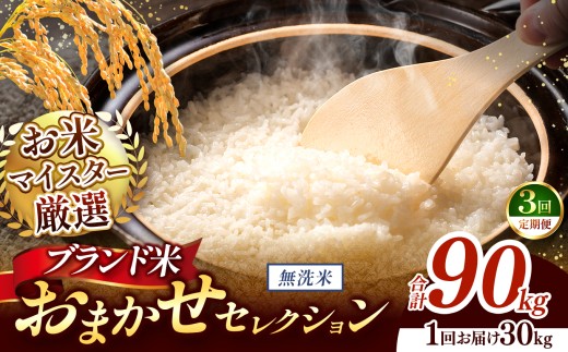 【 令和7年産 】おまかせ セレクション 【定期便3回】熊本県産 無洗米  ＜ひのひかり / 森のくまさん / くまさんの輝き ＞ 30kg  | 単一銘柄 米 単一米 お米 こめ 小分け 人気 コメ お米 5kg 10kg 15kg 20kg 25kg 30kg 定期便 3回 6回 12回 ブランド米 菊池川流域 家庭用 送料無料 熊本 くまもと 熊本県 和水 和水町 人気 ごはん