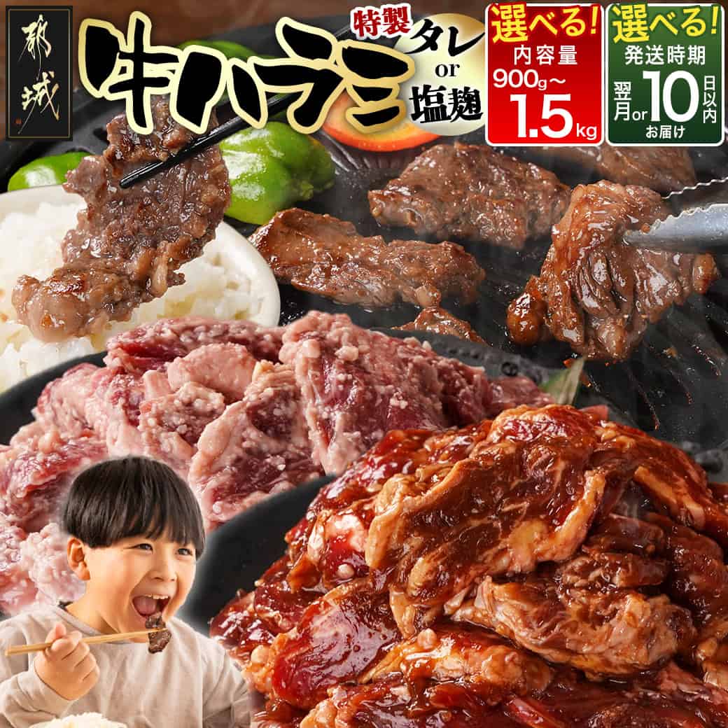 【ふるさと納税】【セット内容＆発送時期が選べる！】牛ハラミ - 味付き牛ハラミ 300gパック 真空 小分け 900g / 1.2kg / 1.5kg 牛肉 お届け時期が選べる 特急便もあり 希少部位 送料無料 SKU-3320【宮崎県都城市は2年連続ふるさと納税日本一！】