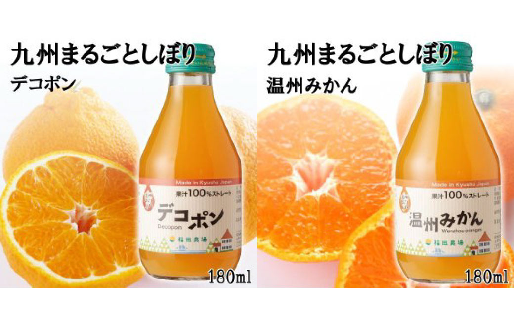 特選 九州みかん ジュース 4種飲み比べ 180ml×8本セット