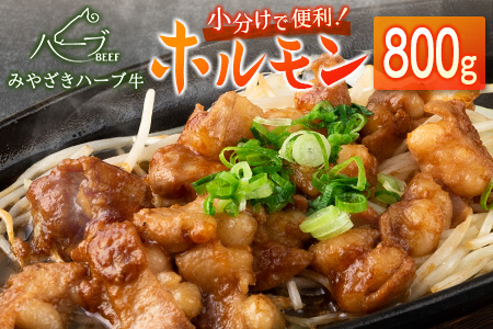 小分けで便利＜宮崎ハーブ牛＞ホルモン 小腸（200g×4パック）【B577】