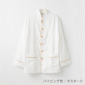 【大東寝具】京和晒綿紗 ガーゼパジャマ 2重合わせ 白　男女兼用サイズ（マスタード　SS）