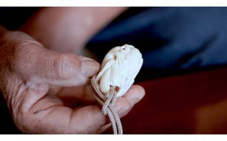 現代の名工・宮澤宝泉作　象牙根付「龍」[5839-2075]