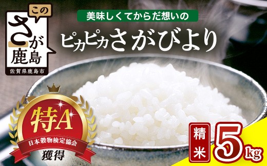 
                  令和7年産 佐賀県産 さがびより 5kg 白米《からだ想いのピカピカさがびより》ふるさと納税 米 お米 精米 こめ コメ 国産 佐賀県 鹿島市 ふるさと 人気 送料無料 C-184
                