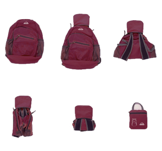 GROWHILL フォルダブルバックパック 14L ワイン ／ 携帯用 折りたたみ 折り畳み キャンプ ジェイクリエイト 軽量 コンパクトサブバック 登山 鞄 アウトドア ギフト 奈良県 田原本町