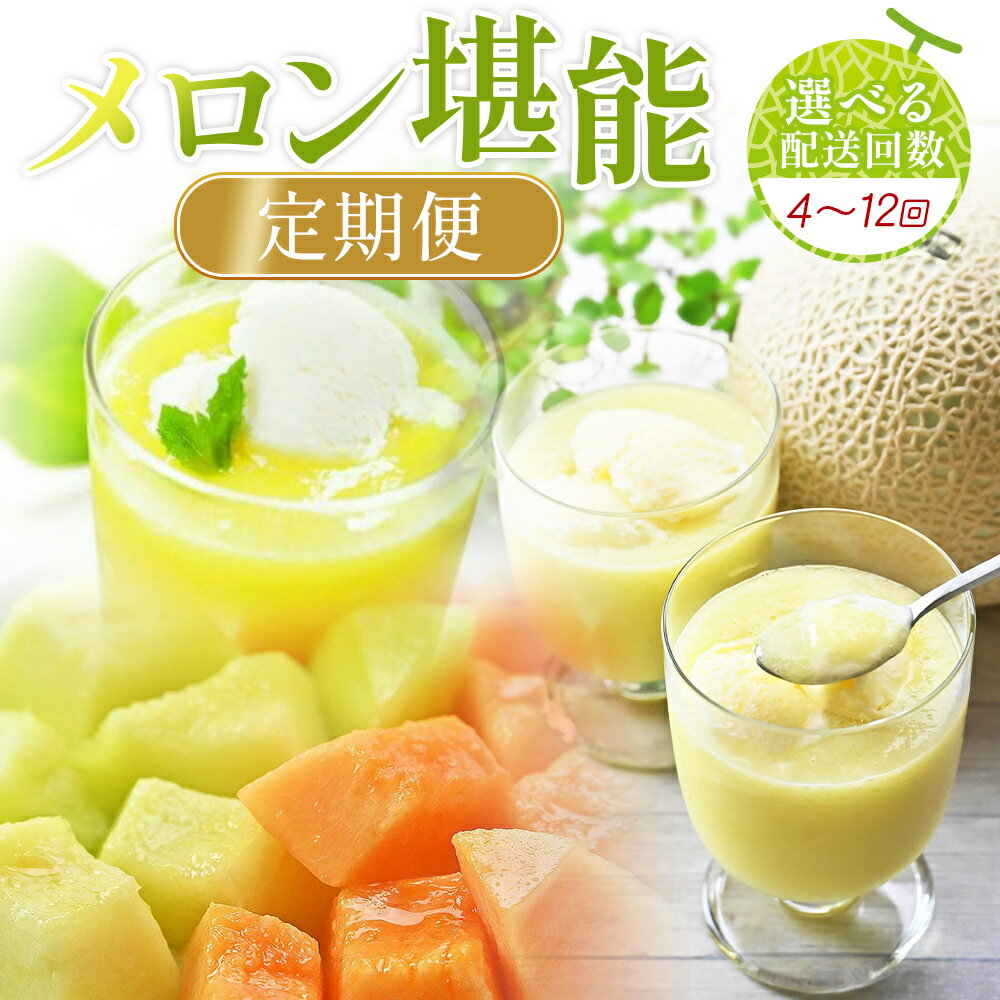 【ふるさと納税】【選べる定期便】メロン堪能定期便 選べる定期回数 4回／8回／12回 - 選べる 配送回数 国産 マスクメロン 完熟 赤肉 青肉 家庭用 フルーツ 果物 ピューレ シャーベット 飲み物 飲料 フルーツジュース 篤農 高知県 香南市 RWtn-0059 【常温】【冷凍】