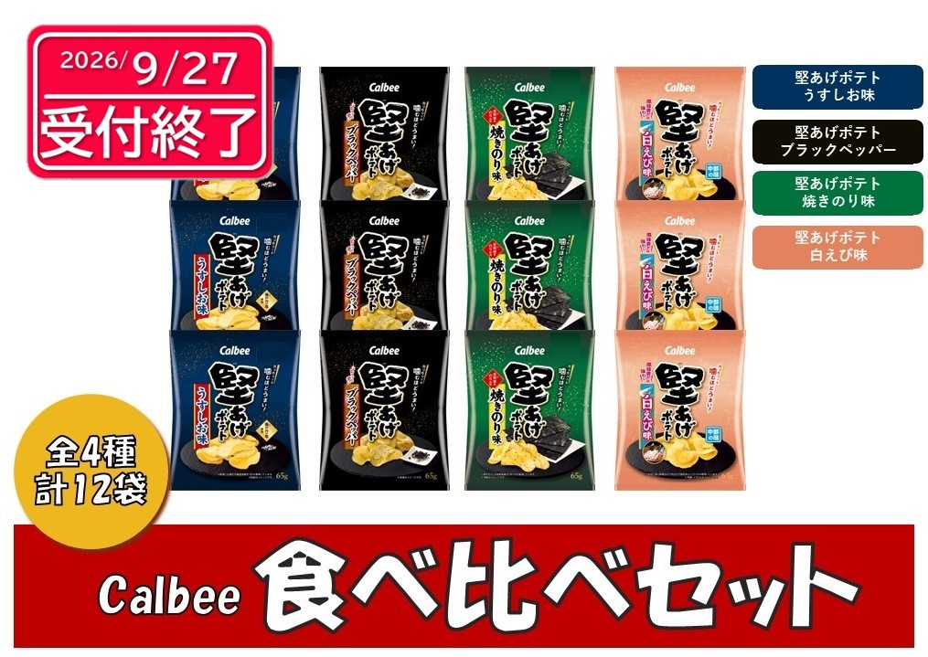 
                  1382 カルビー　堅あげポテト　食べ比べセット　全４種　各３袋
                