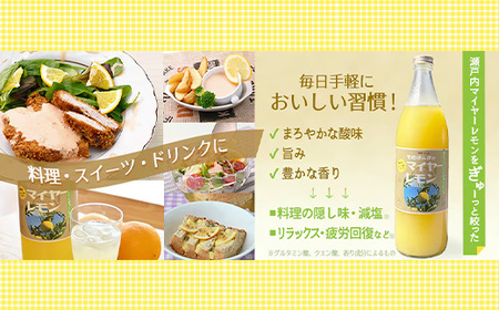 そのまんまのマイヤーレモン 果汁 100% 900ml 3本 無添加 岩国産 瀬戸内【神東ファーム】