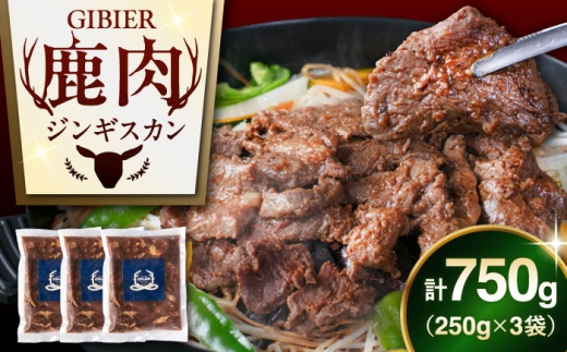 北海道産エゾジスカン 750g（250g×3パック）《喜茂別町》【EBIJIN】鹿肉 ジンギスカン ジビエ 味付き 冷凍 冷凍配送 小分け [AJAO114]