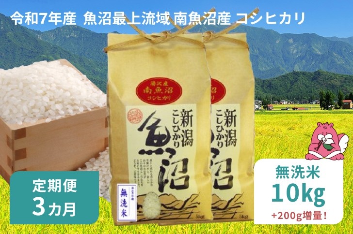 
            令和7年産 10kg 【3か月定期便】〈無洗米〉（5kg×2袋）魚沼最上流域 南魚沼産 コシヒカリ 精米したてのお米をお届け 【湯沢産 コシヒカリ】
          