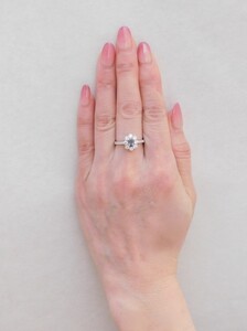 【一点もの】アレキサンドライト（0.43ct）ダイヤモンドプラチナリング　J10　K06084-H