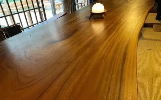 【1点限り】『秦心工房』一枚板4メートルのテーブル＜配送不可：北海道・沖縄・離島＞ 工芸品 手作り ハンドメイド 手仕事 テーブル インテリア 家具 職人技 取り外し可能 1点物 限定 福岡県 八女市