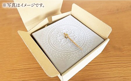 置時計 LACE TILE CLOCK 『ブルー』【杉浦製陶】 インテリア 雑貨 おしゃれ [TAO003]