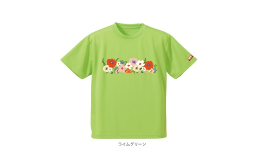 JTTA公認　卓球ユニフォーム＜男女兼用(ドライ):150サイズ＞フラワー2　ライムグリーン【1671191】