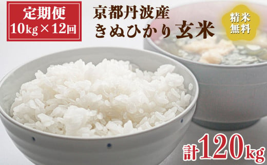 【定期便】令和6年産 新米 先行予約  京都 丹波産 きぬひかり 玄米 10kg（5kg×2袋）12回 計120kg｜5つ星お米マイスター 厳選 受注精米可 隔月発送も可 ※離島への配送不可※2024年9月下旬以降順次発送予定