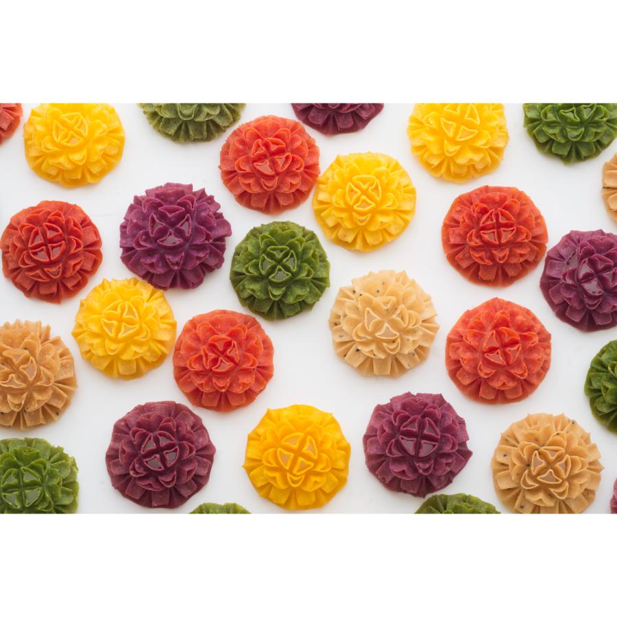 ＜賀門＞「花咲かりん塩味入り」8種（プレーン・ほうれん草・紫いも・かぼちゃ・トマト・ごま塩・あおさ塩・えび塩）計10個