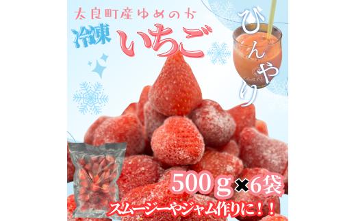 訳あり！太良町産「ゆめのか」冷凍いちご500ｇ×６袋 佐賀県 太良町 OA9
