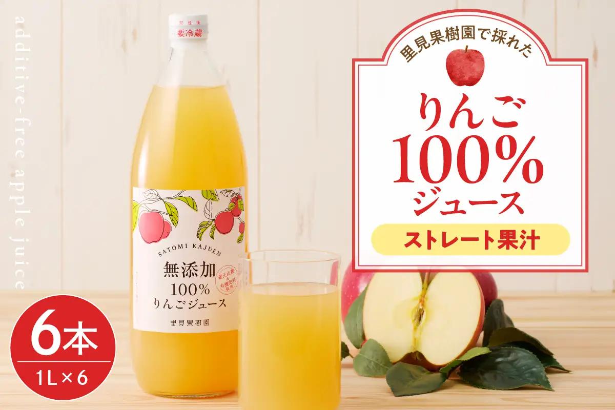 里見果樹園で採れたりんご１００％ジュース　１Ｌ　６本セット　0079-2635