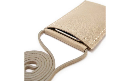 (BEIGE)スマホとカードを美しく持ち運ぶ 本革マルチポシェット SPUR(ｼｭﾌﾟｰﾙ)