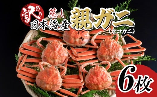 【先行予約】【蒸し】訳あり ご自宅用 親ガニ（セコガニ）6枚 2025年11月～順次発送｜鳥取 岩美 日本海 かに 松葉ガニ ズワイガニ【22065】