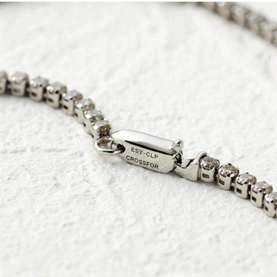 Deliciae PT900 テニスブレスレット【17cm】ダイヤモンド【ライトBR】【1.9ct】エクセレントロック付 　商品番号TB-2_17_RB_pt