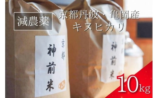 米 10kg 京都・神前米 キヌヒカリ ☆精米したてをお届け ≪減農薬 自家栽培米 生産農家 直送 令和7年産 白米 米 精米 クリーン白米≫