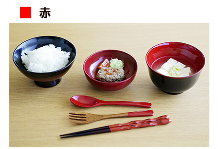 【名入れ可】こどもしっきゆうゆう漆器6点セット 赤 漆器 食器