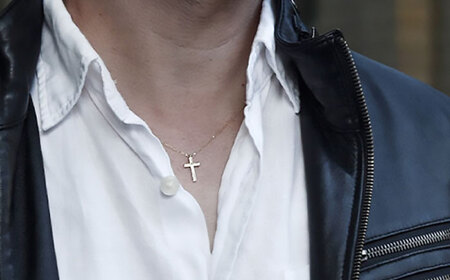 ロッソエブルー ネックレス 45cm k18 18金 ゴールド ミニ クロス 十字架 メンズ レディース 岐阜市 / アフェクト[ANGT005]