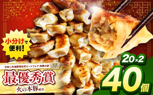 火の本豚餃子 （20個×2パック）40個入 | 熊本県 熊本 くまもと 和水町 なごみ 豚肉 火の本豚 地域ブランド ギョウザ ぎょうざ 20個 2パック 40個 冷凍餃子