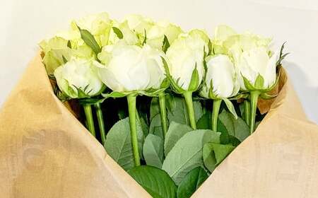 バラの花束 アドバンス（白）（20‐30本）| 花 バラ 薔薇 ローズ 生花 花束 ブーケ 白 贈り物 プレゼント ギフト【2026年11月下旬頃迄発送予定】
