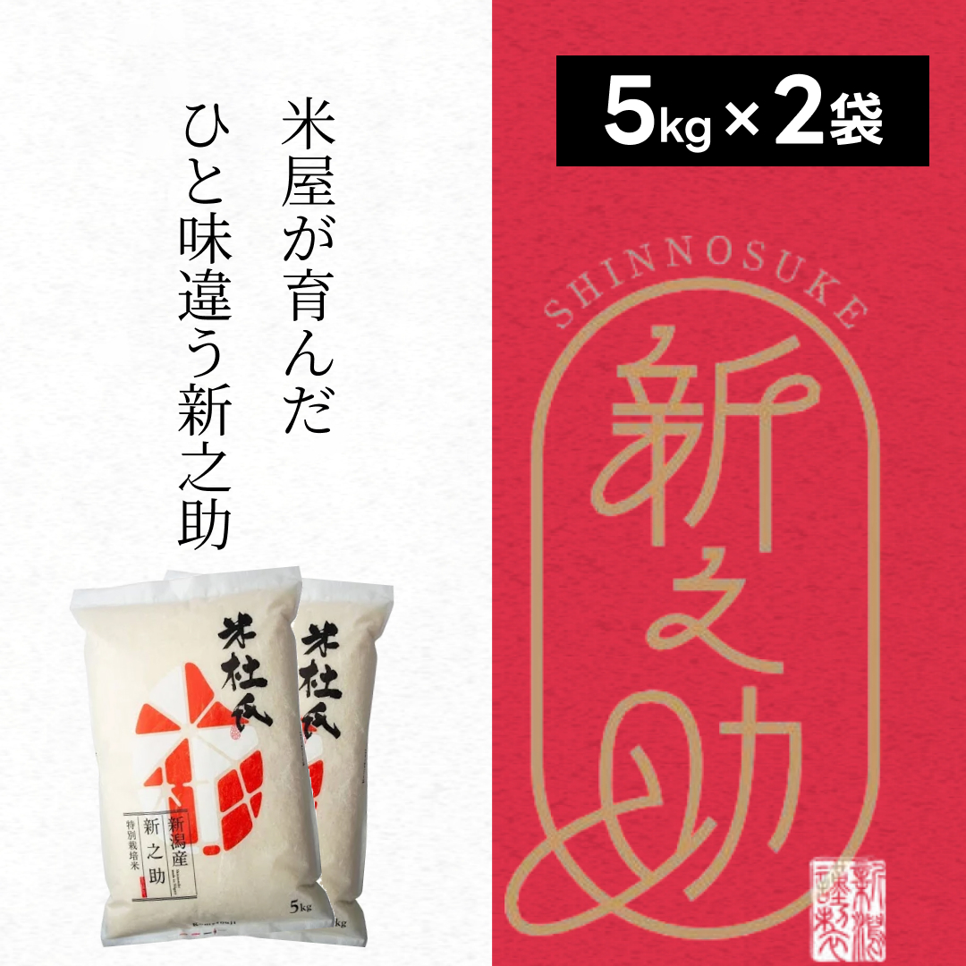 【令和8年産新米】米杜氏 新潟県阿賀野市産 特別栽培米 新之助 10kg（5kg×2袋） 1H02028