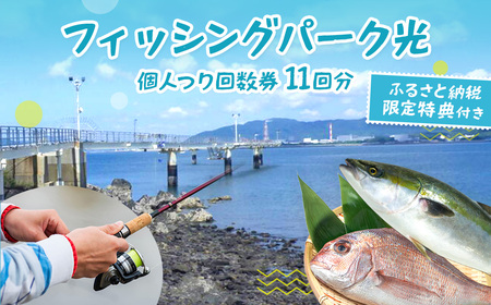 フィッシングパーク光個人つり回数券(11回分)ふるさと納税セット AD0101