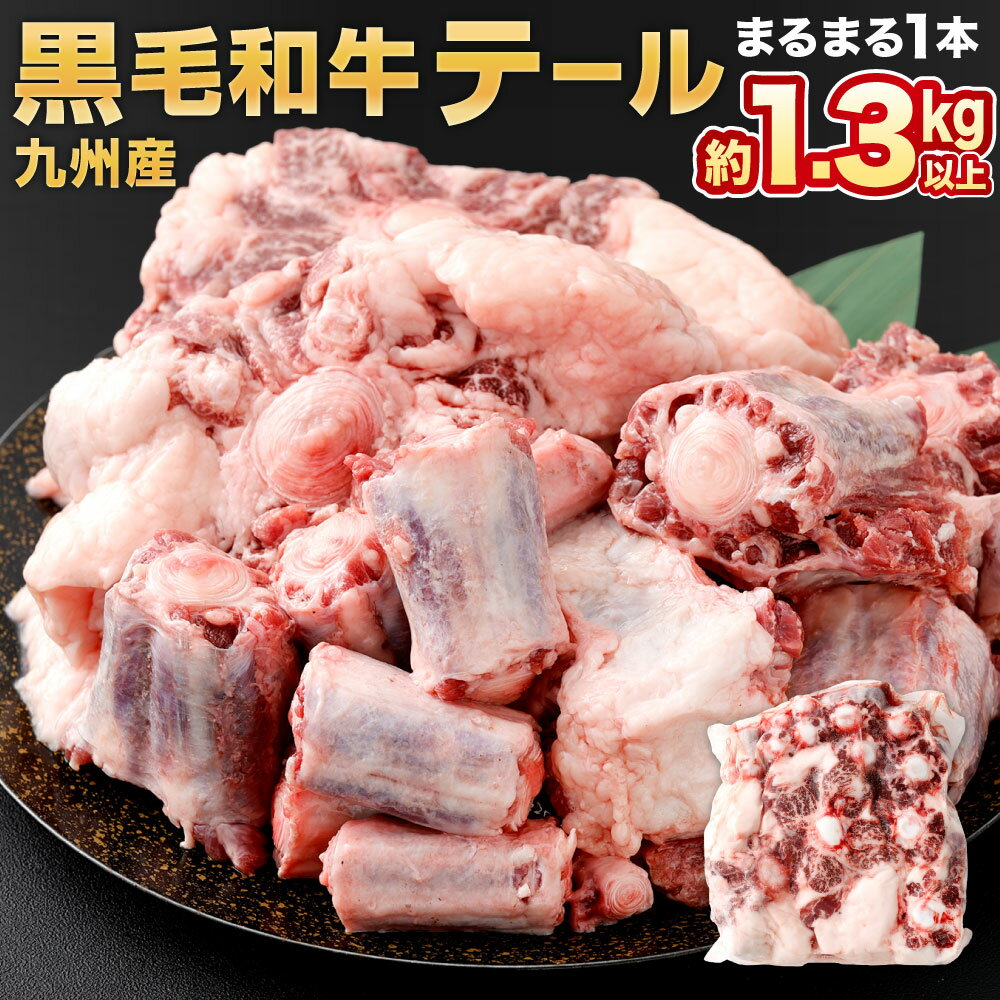 【ふるさと納税】九州産 黒毛和牛テール まるまる1本売り 約1.3kg以上のテール（1本）牛肉 お肉 テール 牛テール カット 尾 和牛 関節 コラーゲン 煮込み スープ 冷凍 国産 福岡県北九州市