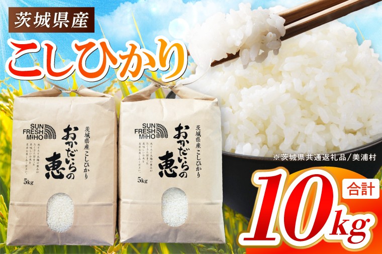 
                  米 コシヒカリ 精米 10kg おかだいらの恵 5kg 2袋 こしひかり 令和7年産 2025年産 お米 単一原料米 単一米 減農薬 安心 安全 国産 コメ こめ 茨城県産 数量限定【茨城県共通返礼品/美浦村】（105-01）
                