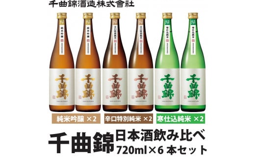 信州佐久 日本酒 千曲錦 純米酒 飲み比べ 720ml × 6本 セット （3銘柄×各2本）【 酒 日本酒 純米 純米酒 純米吟醸 吟醸 辛口 信州の名水 地酒 長野県 佐久市 】