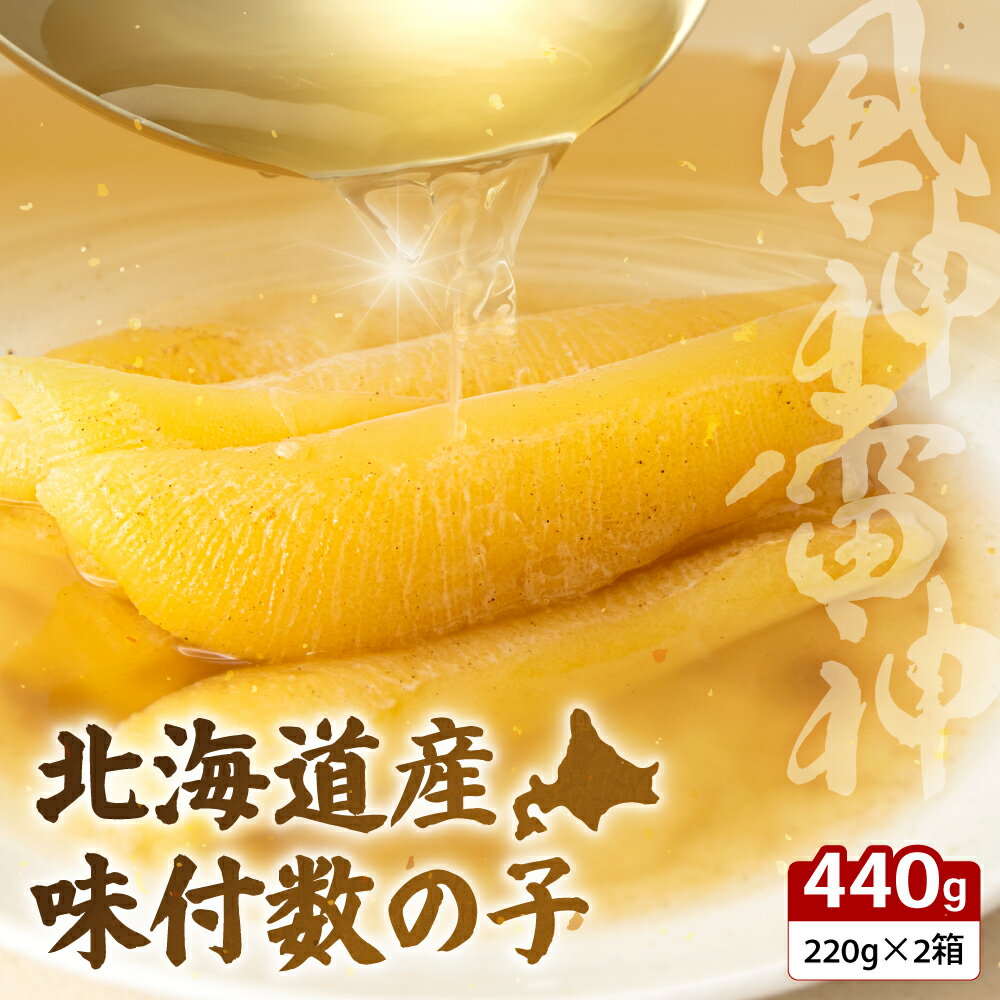 【ふるさと納税】北海道産　味付数の子　風神雷神　440g(220g×2箱セット)　R002-044