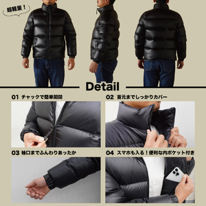 ダウン 高品質 ダウンジャケット 900フィルパワー メンズ 日本製 Mind 超軽量 羽毛 Sサイズ ブラック ダウンジャケット