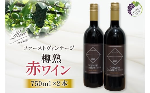 ワイン 樽熟 赤ワイン 750ml 2本セット [株式会社Creation farm 山梨県 韮崎市 20743002] 赤 ワイン わいん お酒 酒 セット 山梨 