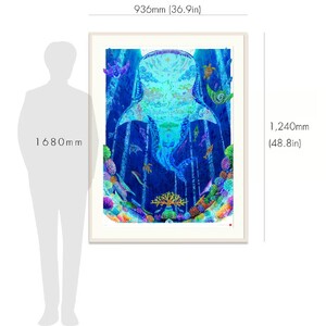 ［琉球イラストレーション］ 与儀勝之 『海の星 ～月夜の宮～ / Star of the Sea - Moonlight palace -』 額装Lサイズ インテリア 雑貨 アート おしゃれ おすすめ