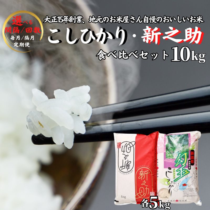 【ふるさと納税】コシヒカリ・新之助 各5kg 計10kg《令和7年産》【令和8年1月以降出荷予定】米どころ新潟から 食べ比べセット しんのすけ こしひかり 白米 新潟県 糸魚川市 お弁当 おすすめ 人気 美味しい 米5kg 米10kg 木島米穀店