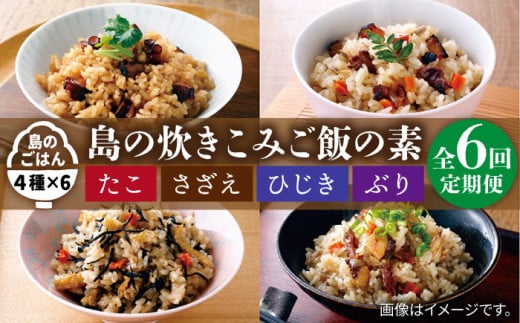 【全6回定期便】島の炊き込みご飯の素   炊き込みご飯 たき込みご飯 たこ さざえ ひじき ブリ セット 詰め合わせ 定期便 [JAH069] 66000 66000円