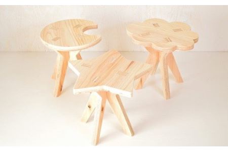 親子でイスづくりが楽しめる！ 木製イス 《ほし》 OTOMO STOOL mini 【613-2】