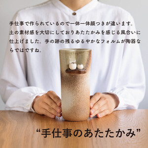 焼締ペアふくろう花入 hc-18【信楽焼・明山】