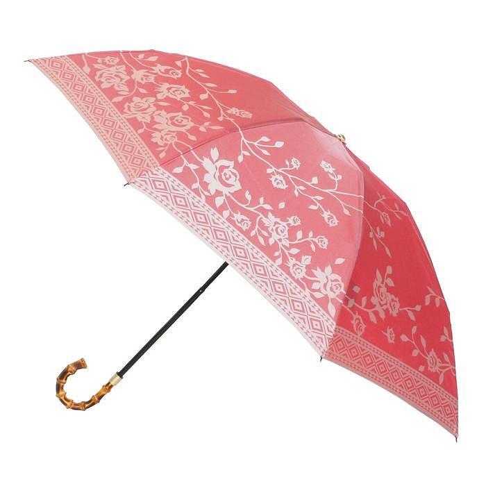 槙田商店【晴雨兼用】折りたたみ傘 kirie バラ：フレンチレッド