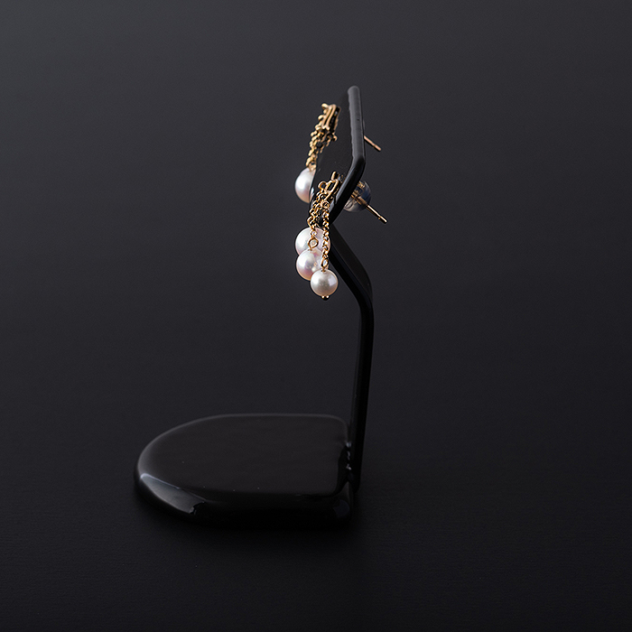 自然優美な雫のアコヤ真珠ピアス：C103-013_イメージ4