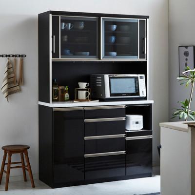 ふるさと納税 大川市 カプリス 幅約120cm 食器棚キッチンボード ホワイト・キングウッド・ブラックの3色対応