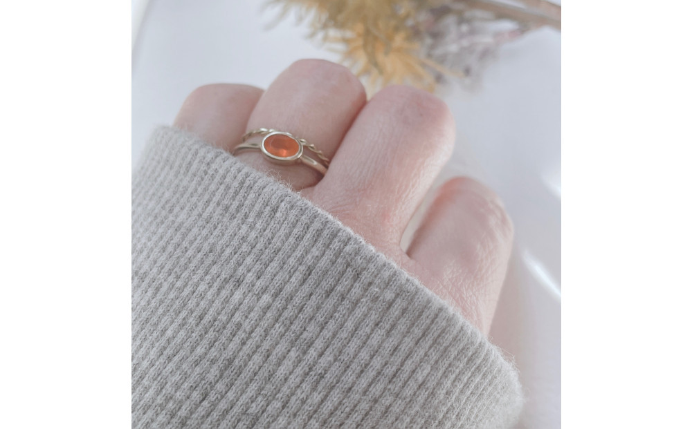 K10 ねじねじリング（ハンドメイド）【サイズ：9号】