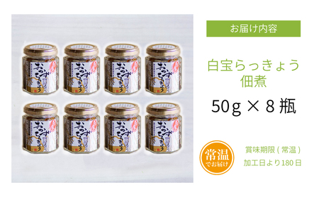 鹿児島県産】白宝らっきょう佃煮 8個 佃煮 つくだ煮 セット 珍味 惣菜 らっきょう 鹿児島 エスランドル 南さつま市