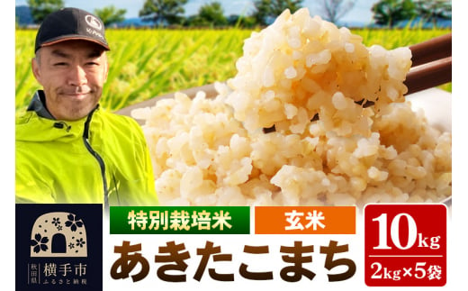 秋田県 横手市 【玄米】令和6年産 秋田県産 特別栽培米 あきたこまち 10kg（2kg×5袋）