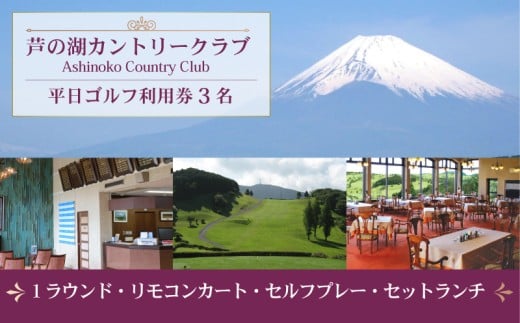 芦の湖カントリークラブ 平日ゴルフ利用券 3名 1ラウンド セットランチ 利用券 富士山 眺望 ゴルフ場 自然 景色 リゾート 観光 レジャー スポーツ プレー  関東 旅行 ゴルフツアー コース 18ホール パノラマビュー 箱根 国立公園 チャンピオンコース 静岡県 三島市