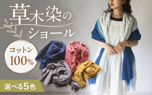草木染め コットンショール 【淡藤色】　/ 大判 ショール ストール 草木染め 綿 綿100 ファッション 小物 レディース ダブルガーゼ ガーゼ生地 コットン 女性用 レディース ギフト 贈答 プレゼント 母の日 誕生日 贈り物 母の日ギフト おしゃれ ラッピング / 大村市 / ISTIST [ACZW054]